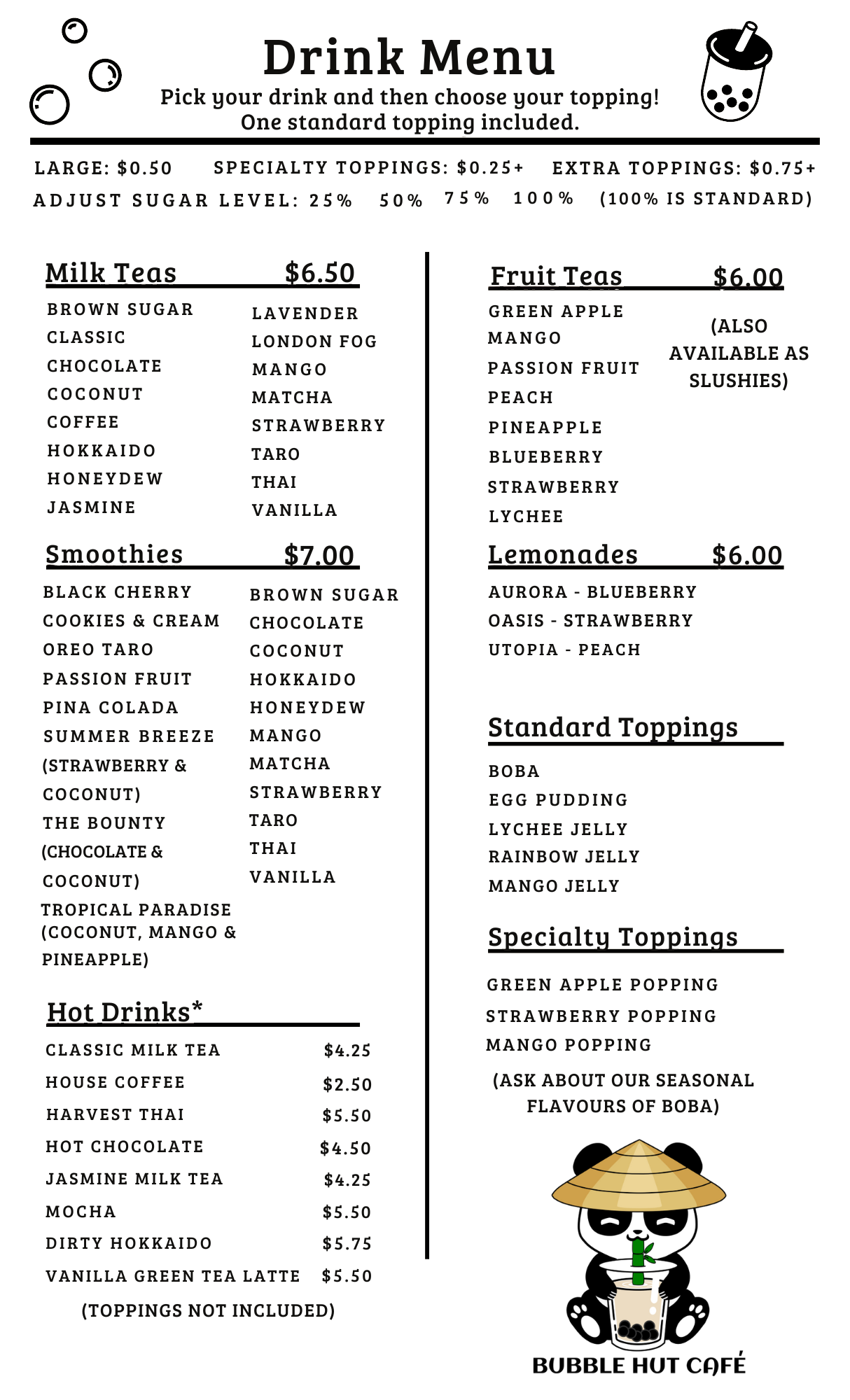 Bubble Hut Menu (PDF, 158 KB).